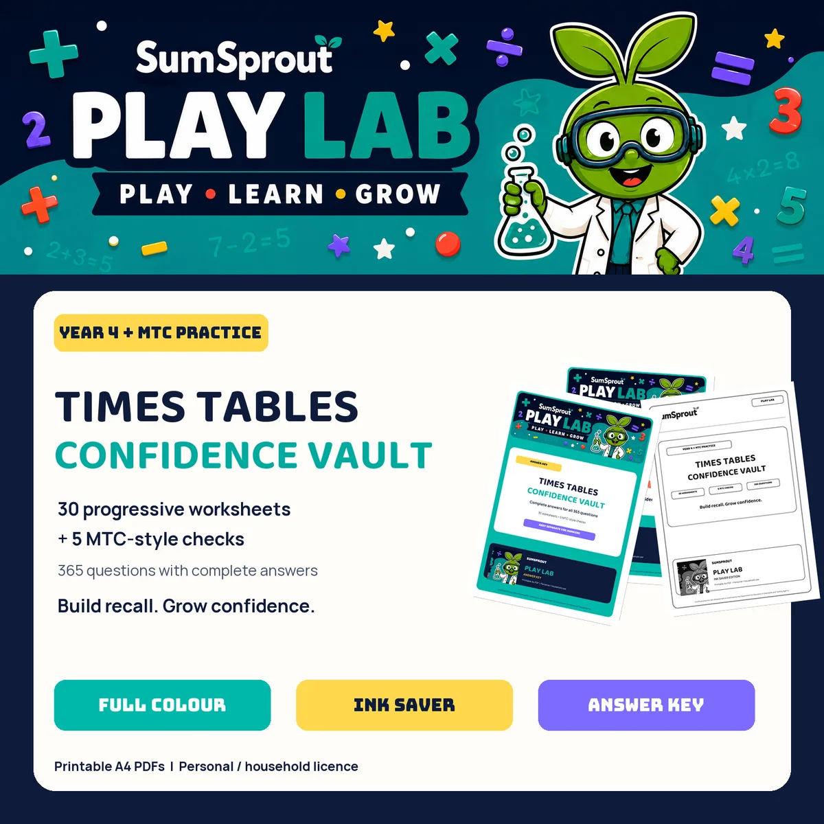 Times Tables Confidence Vault product overview